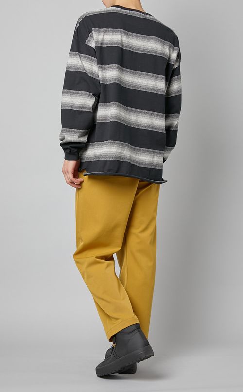 インディゴボーダーロングカットソー