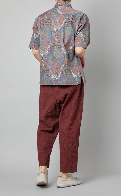 ペイズリープリント半袖シャツ