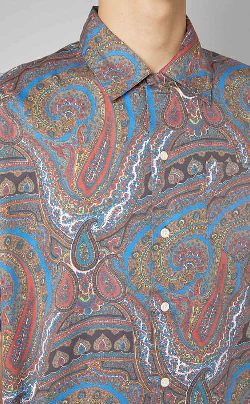 ペイズリープリント半袖シャツ