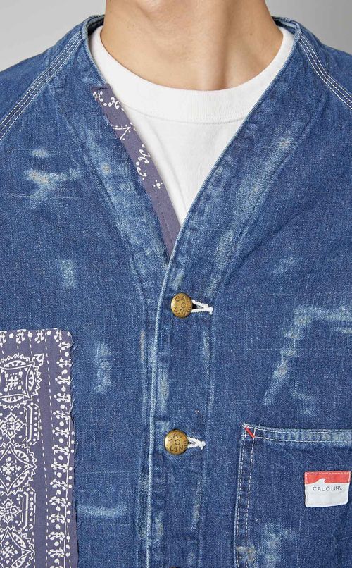 パッチワークデニムジャケット