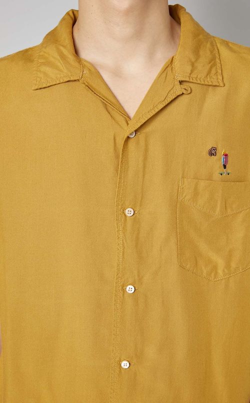 レーヨン刺繍オープンシャツ