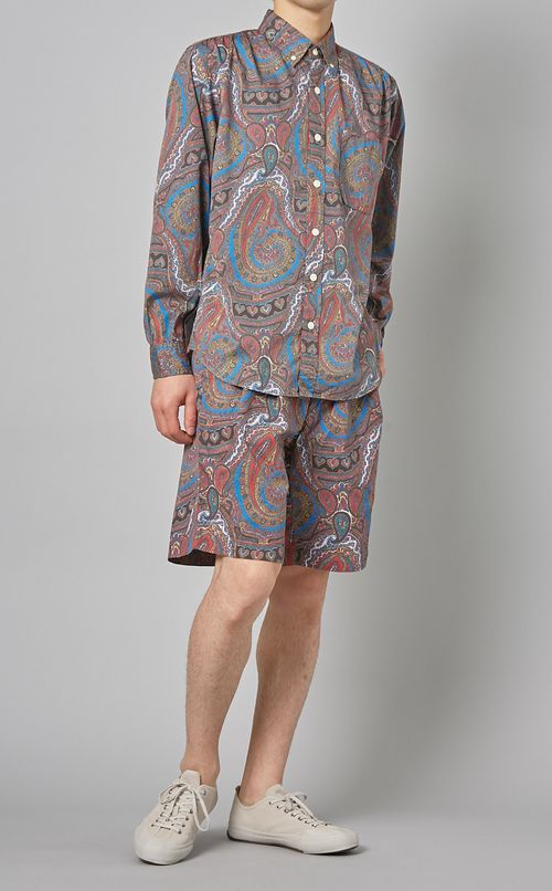 ペイズリープリントシャツ