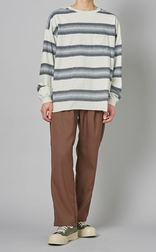 インディゴボーダーロングカットソー