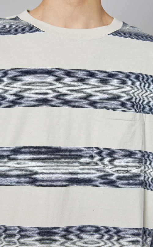インディゴボーダーロングカットソー