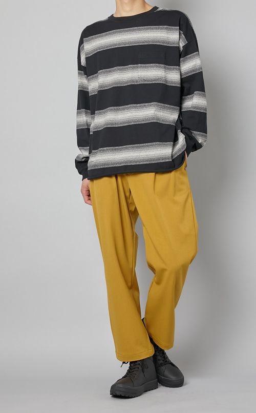 インディゴボーダーロングカットソー