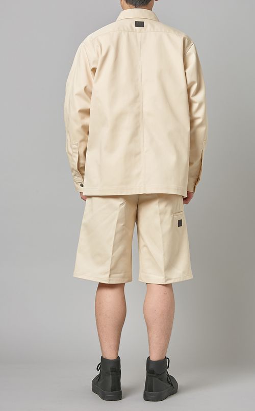 コットン混ジップシャツ