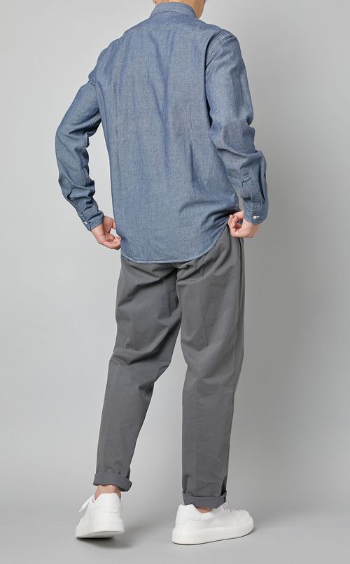 シャンブレーダブルポケットシャツ