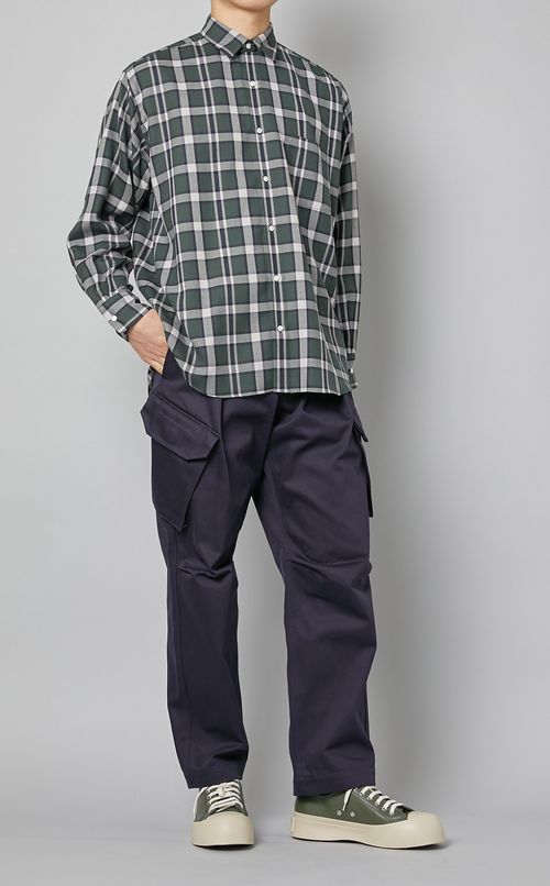 チェックネルレギュラーカラーシャツ