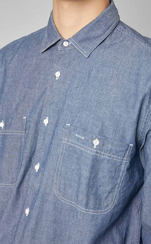 シャンブレーダブルポケットシャツ