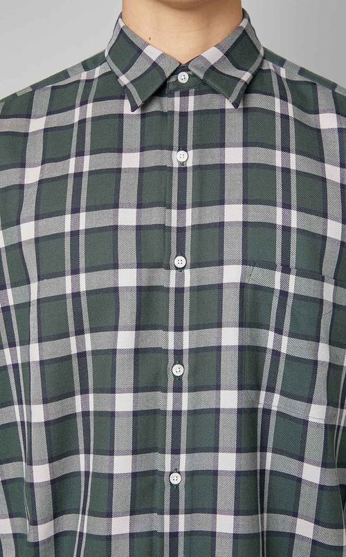 チェックネルレギュラーカラーシャツ