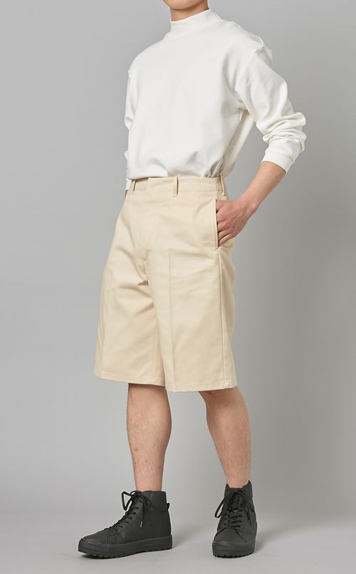 コットン混ワイドショーツ