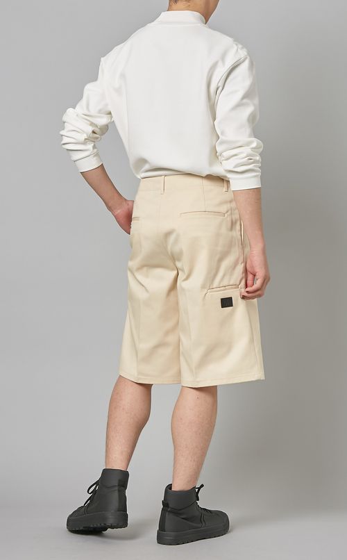 コットン混ワイドショーツ