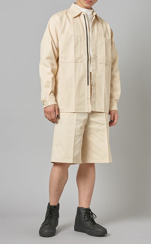 コットン混ワイドショーツ