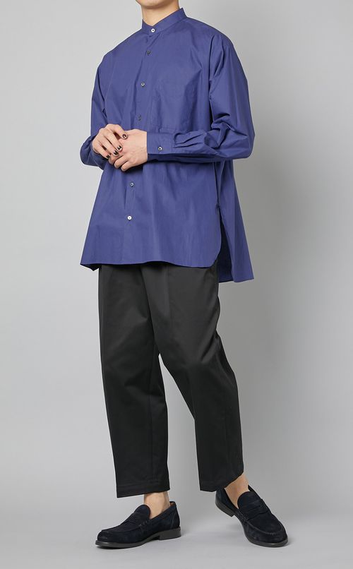 コットンバンドカラーシャツ