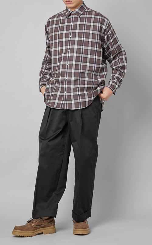 チェックネルレギュラーカラーシャツ