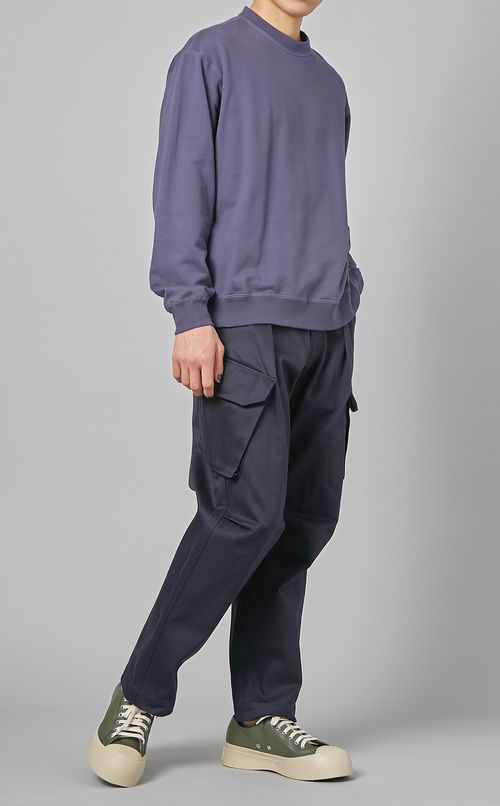 コットン裏毛クルーネックカットソー