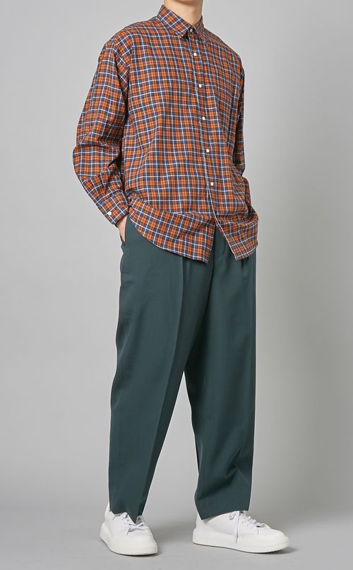 レギュラーカラーチェックシャツ