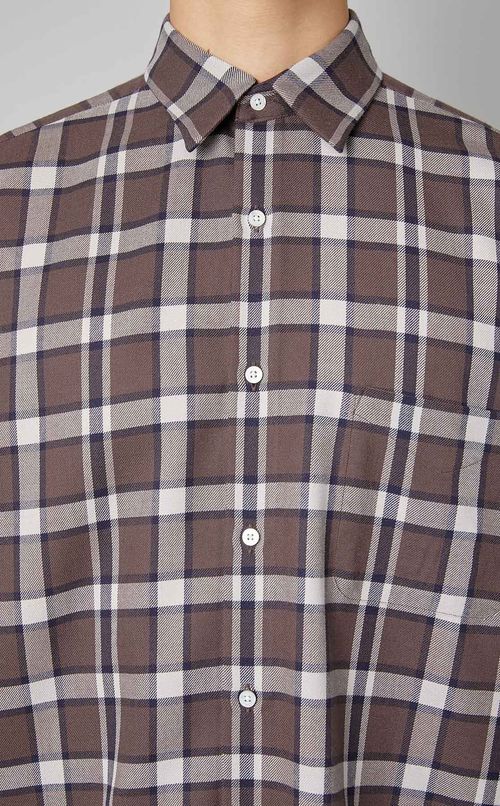 チェックネルレギュラーカラーシャツ