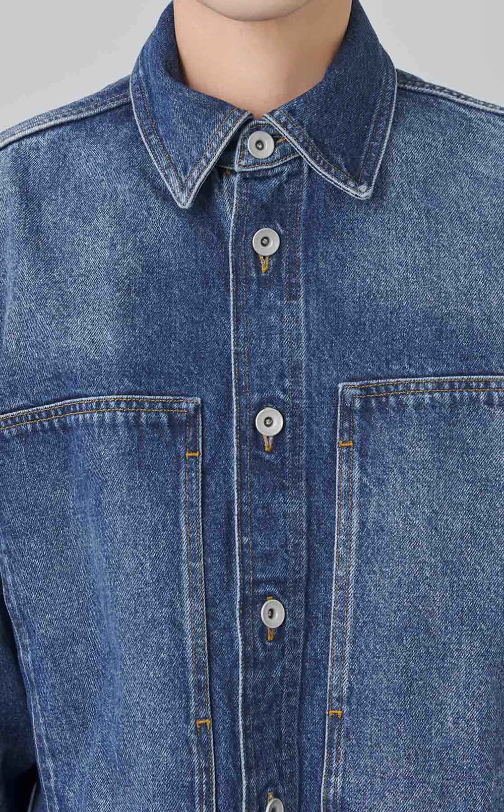 ウォッシュデニムオーバーシャツ