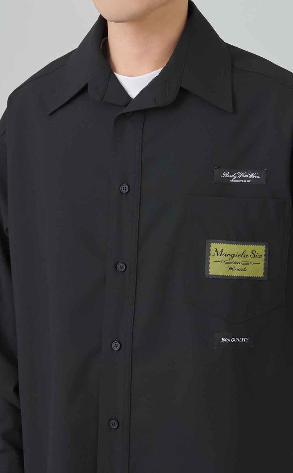 ウールブレンドネームアウトシャツ