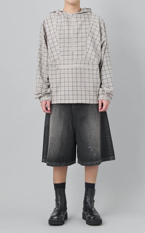 ウォッシュドデニムルーズショーツ