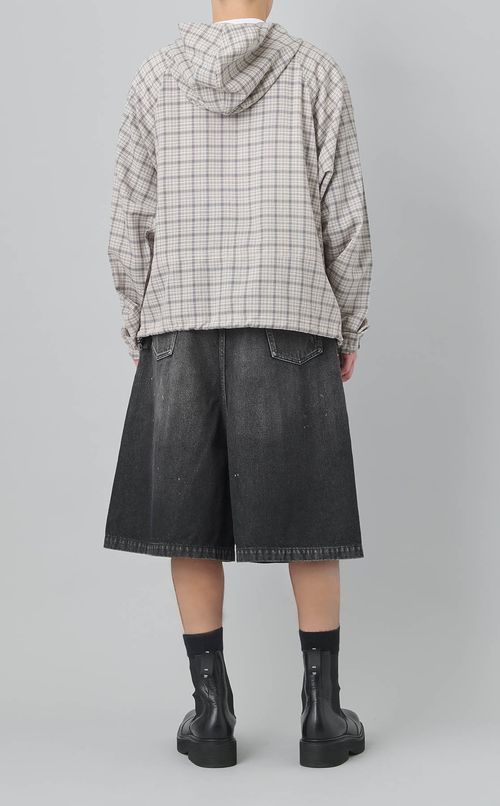 ウォッシュドデニムルーズショーツ