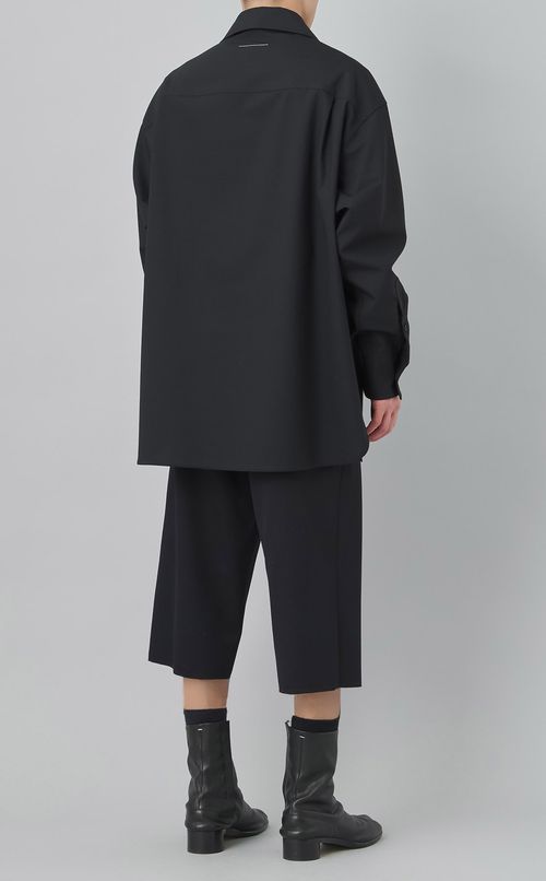 ウールブレンドネームアウトシャツ