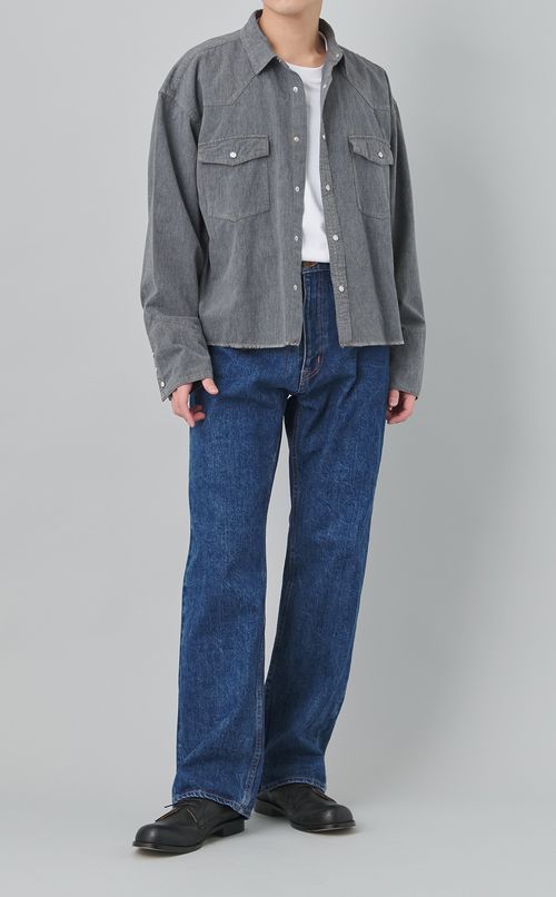 リラックスストレートデニムパンツ