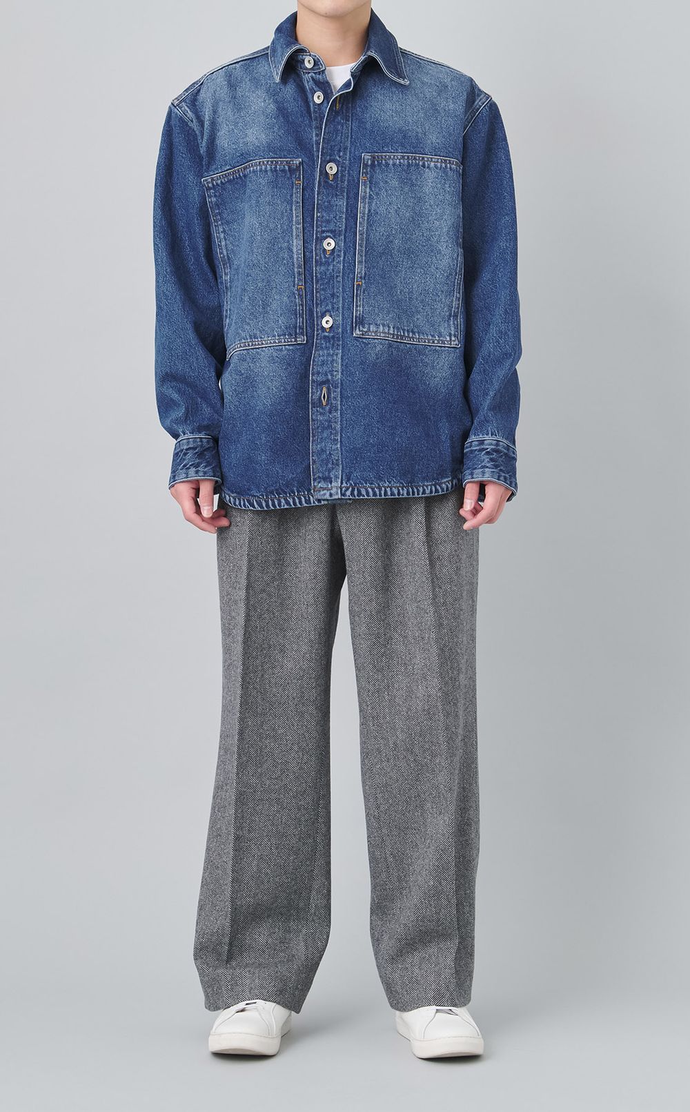 ウォッシュデニムオーバーシャツ