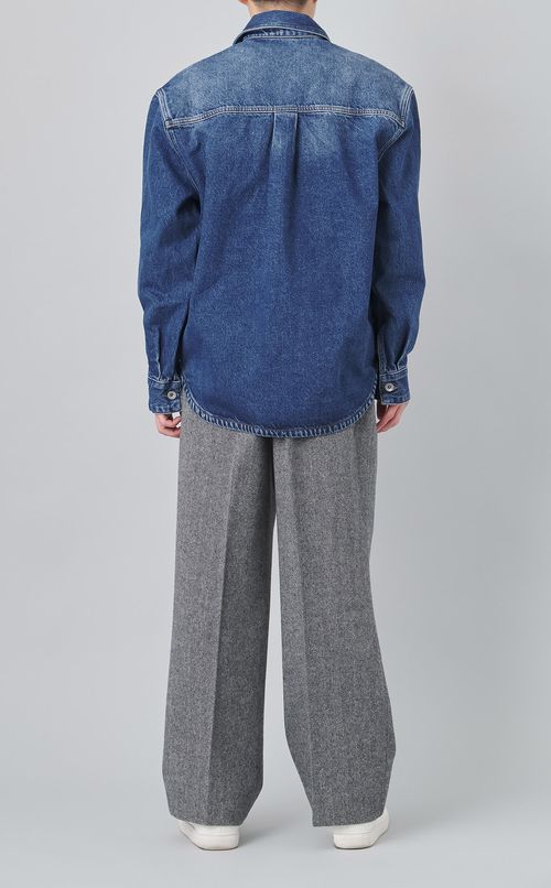 ウールヘリンボーン2タックワイドパンツ