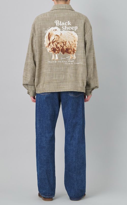 エンブロイダリーチェックブルゾン