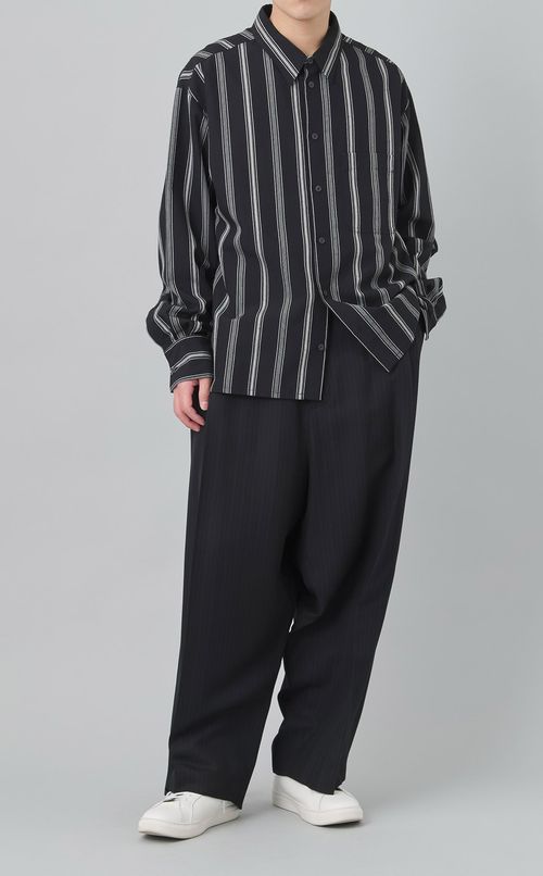 ツイードストライプサルエルパンツ