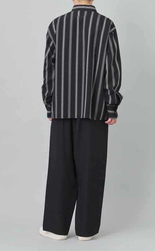 ツイードストライプサルエルパンツ