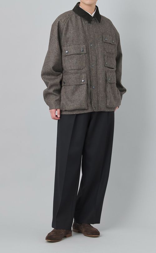 ウールツイルタックセミワイドパンツ