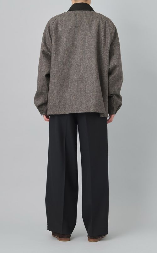 ウールツイルタックセミワイドパンツ