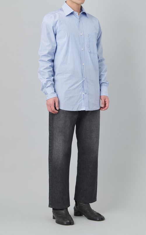 ピンストライプロングスリーブシャツ