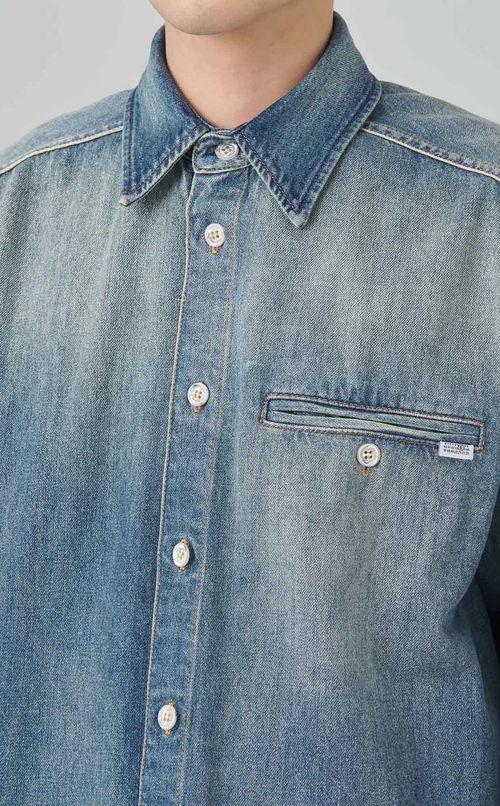 デニムピスポケットシャツ