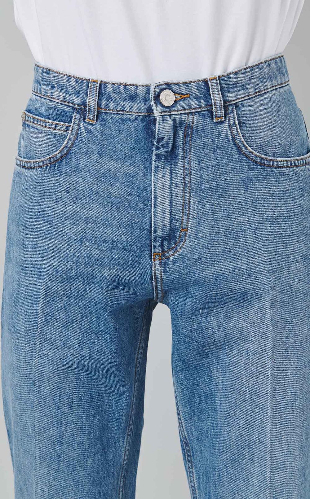 ウォッシュドデニム5ポケットパンツ