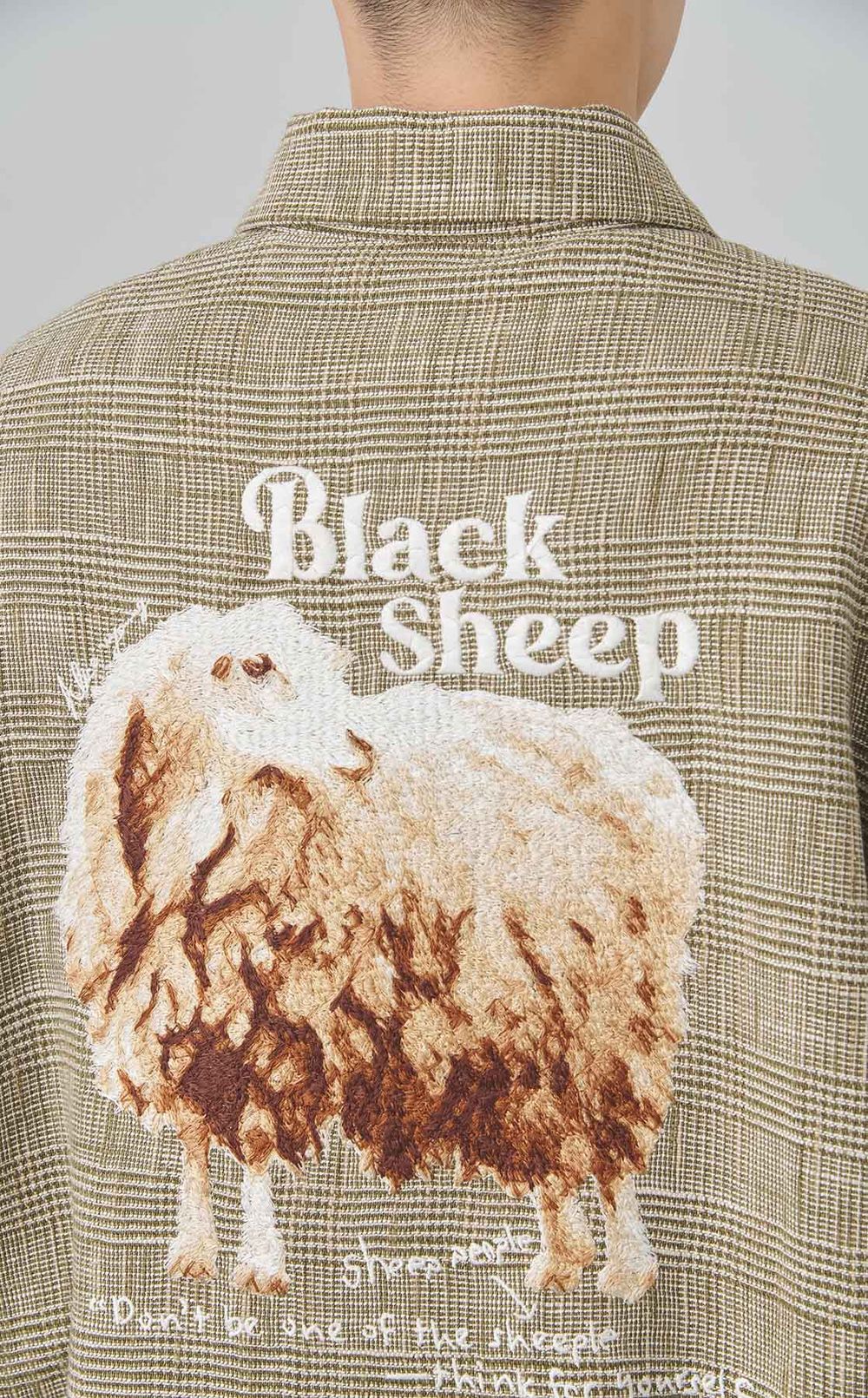 エンブロイダリーチェックブルゾン