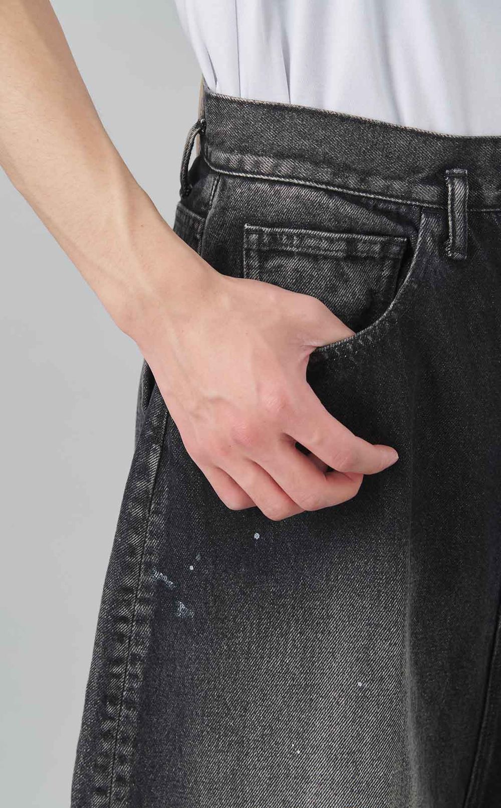 ウォッシュドデニムルーズショーツ