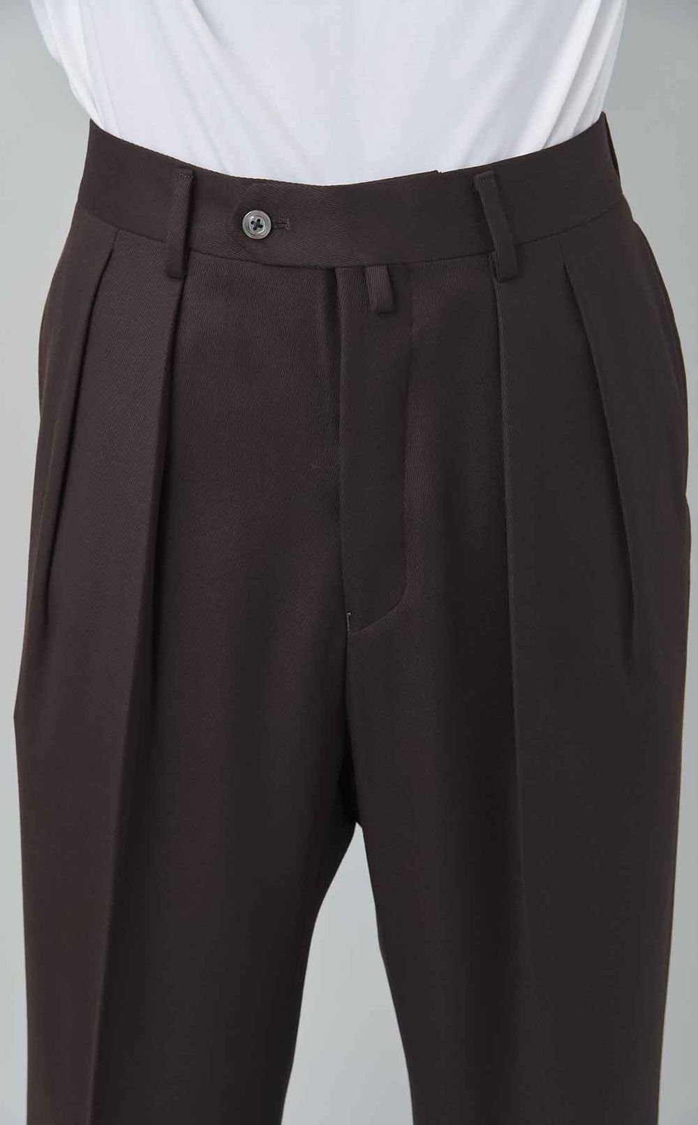 ウールトリコチン2タックフレアパンツ