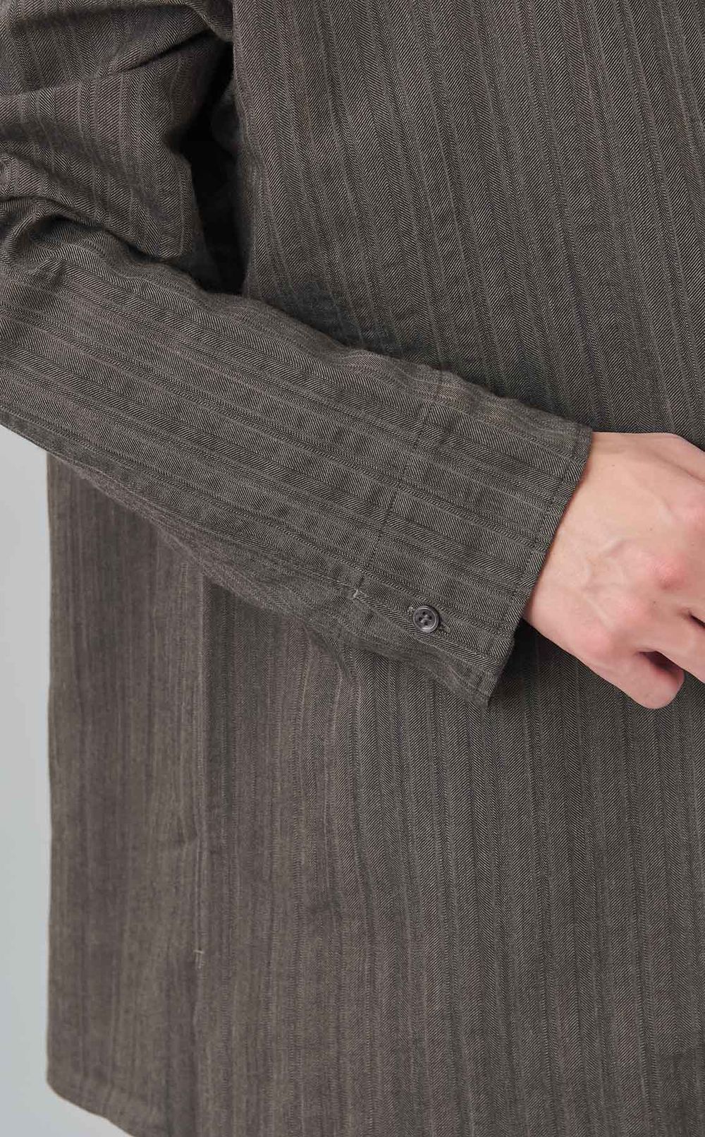 ヘリンボーンドレープカラーシャツ