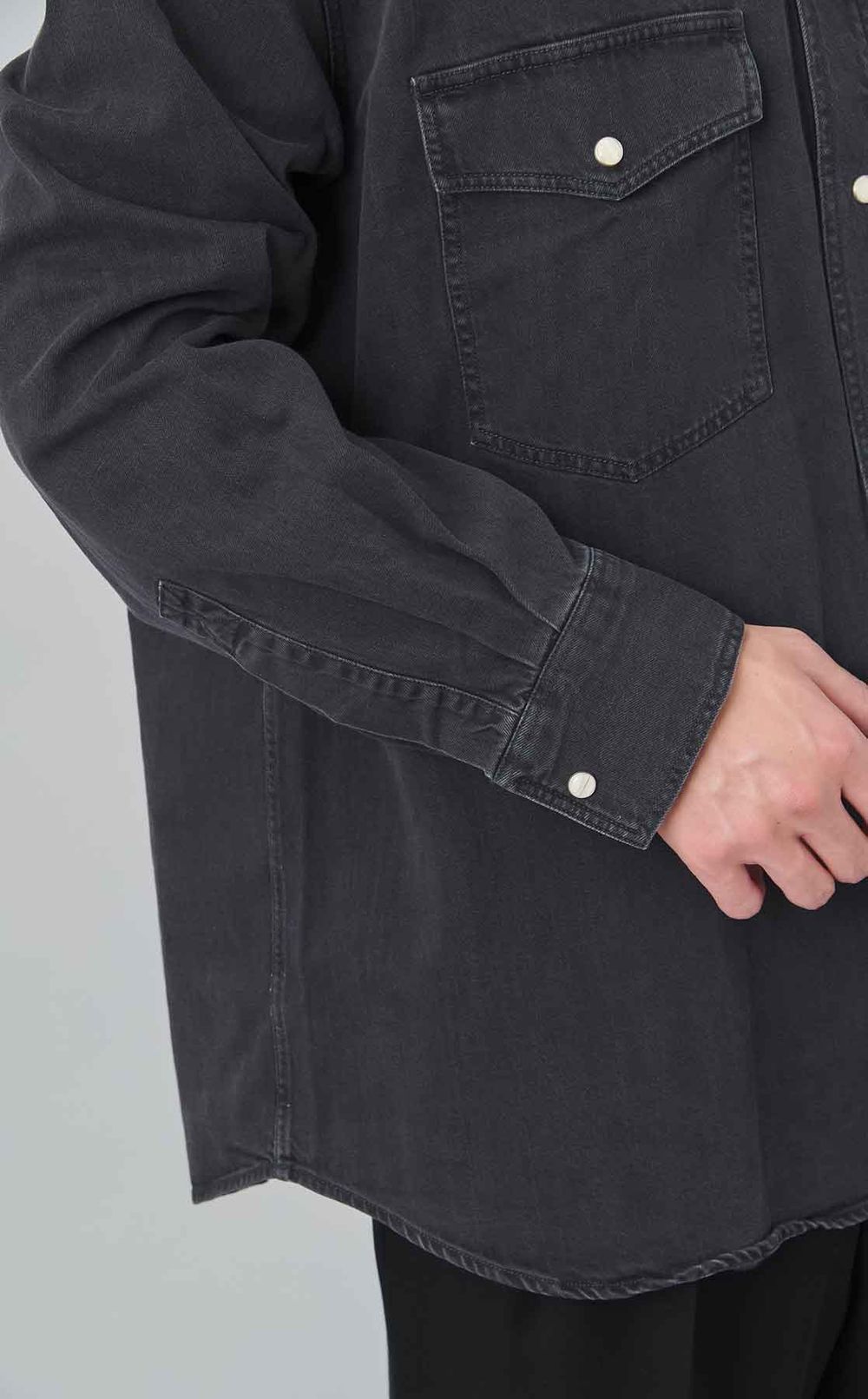 ウォッシュデニムウエスタンシャツ