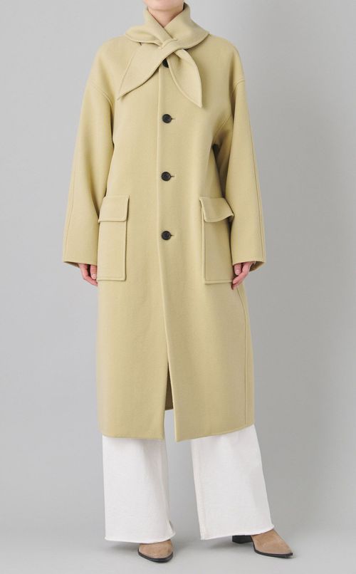 スカーフデザインロングコート