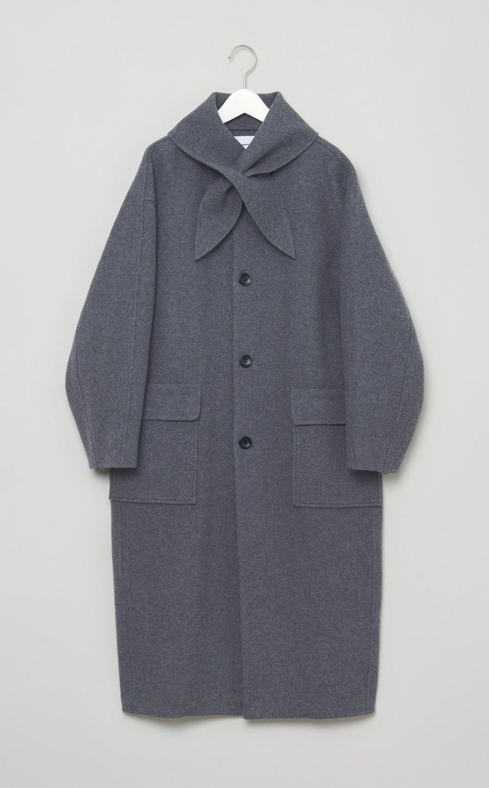 スカーフデザインロングコート