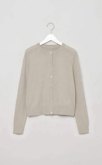 ウールクルーネックカーディガン