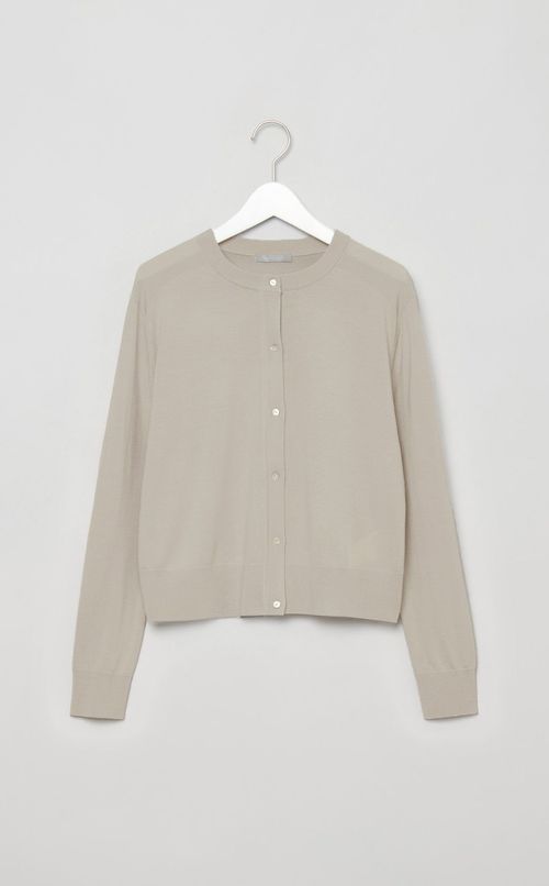 ウールクルーネックカーディガン