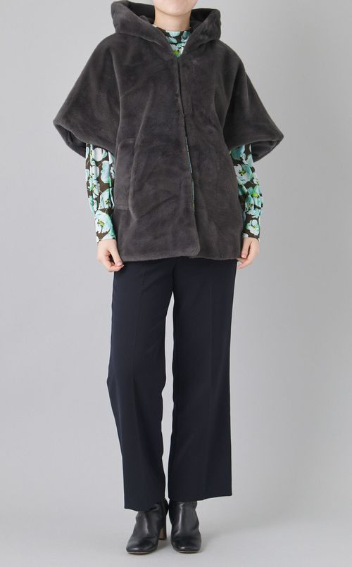 スムースファーフーディポンチョ