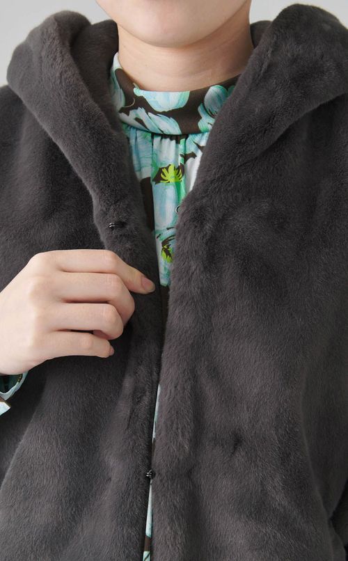 スムースファーフーディポンチョ