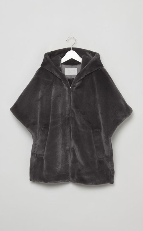 スムースファーフーディポンチョ